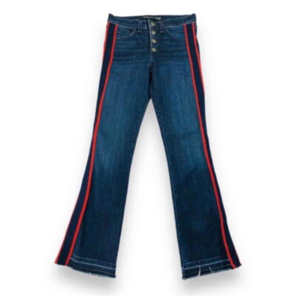 Veronica Beard Carolyn Baby Boot Flair Jean with tuxedo stripe